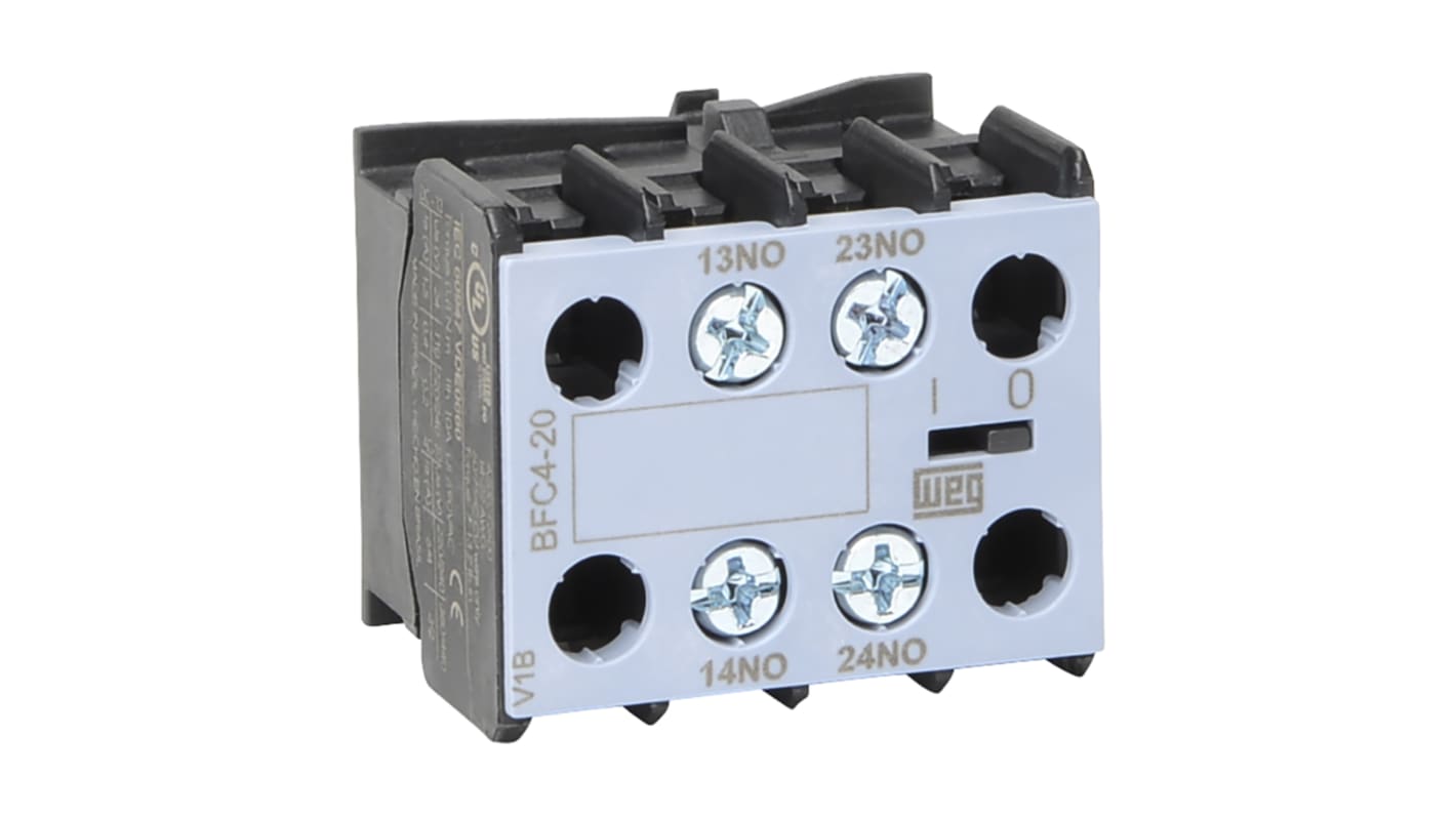 WEG Auxiliary Contact Block, 2 Contact, 2NO, Front Mount BFC4