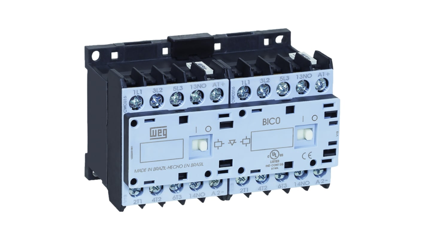 Stycznik odwrotny 230 V AC WEG styki: 3 7,5 kW 16 A 3NO Śruba CWCI016-01-30D24