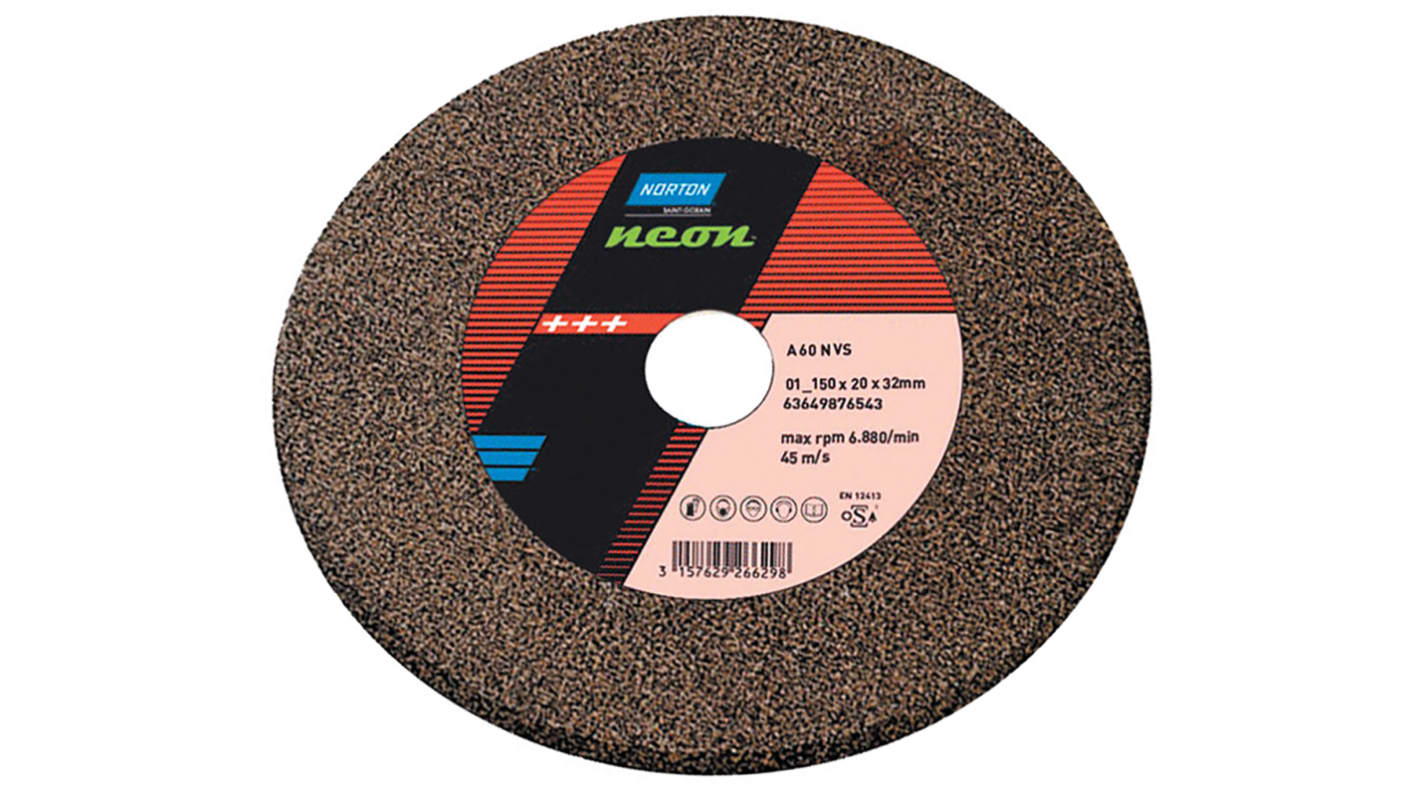 Norton NEON Aluminium Oxide Grinding Wheel, 180mm Diameter