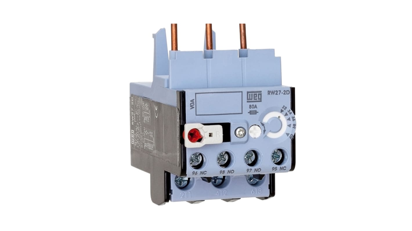 WEG RW27 Thermal Overload Relay 1NO + 1NC, 0.63 A F.L.C, 430 → 630 mA Contact Rating, 0.9 → 1.7 W, 3P