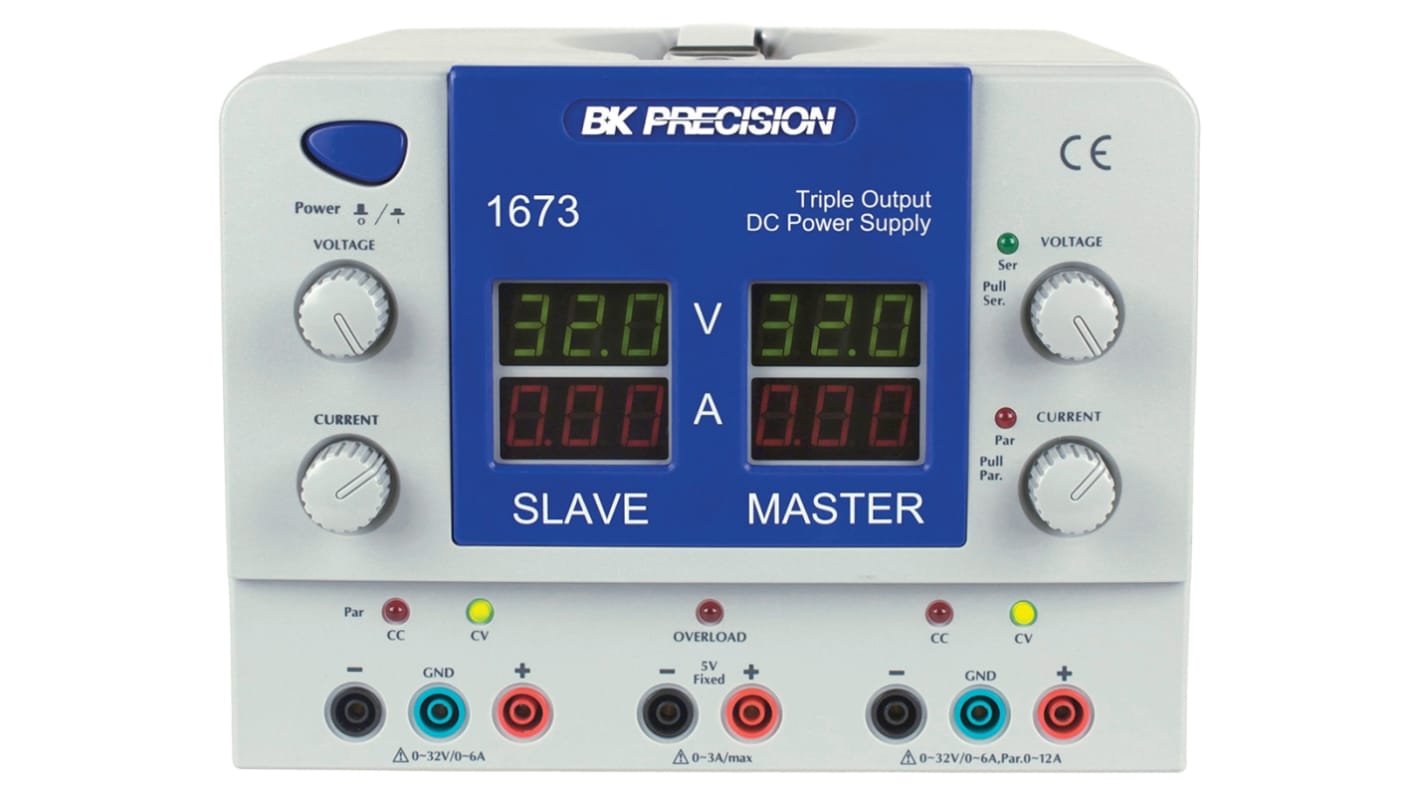 BK Precision 1673 Series Digital Bench Power Supply, 5V, 3A, 3-Output, 400W - UKAS Calibrated