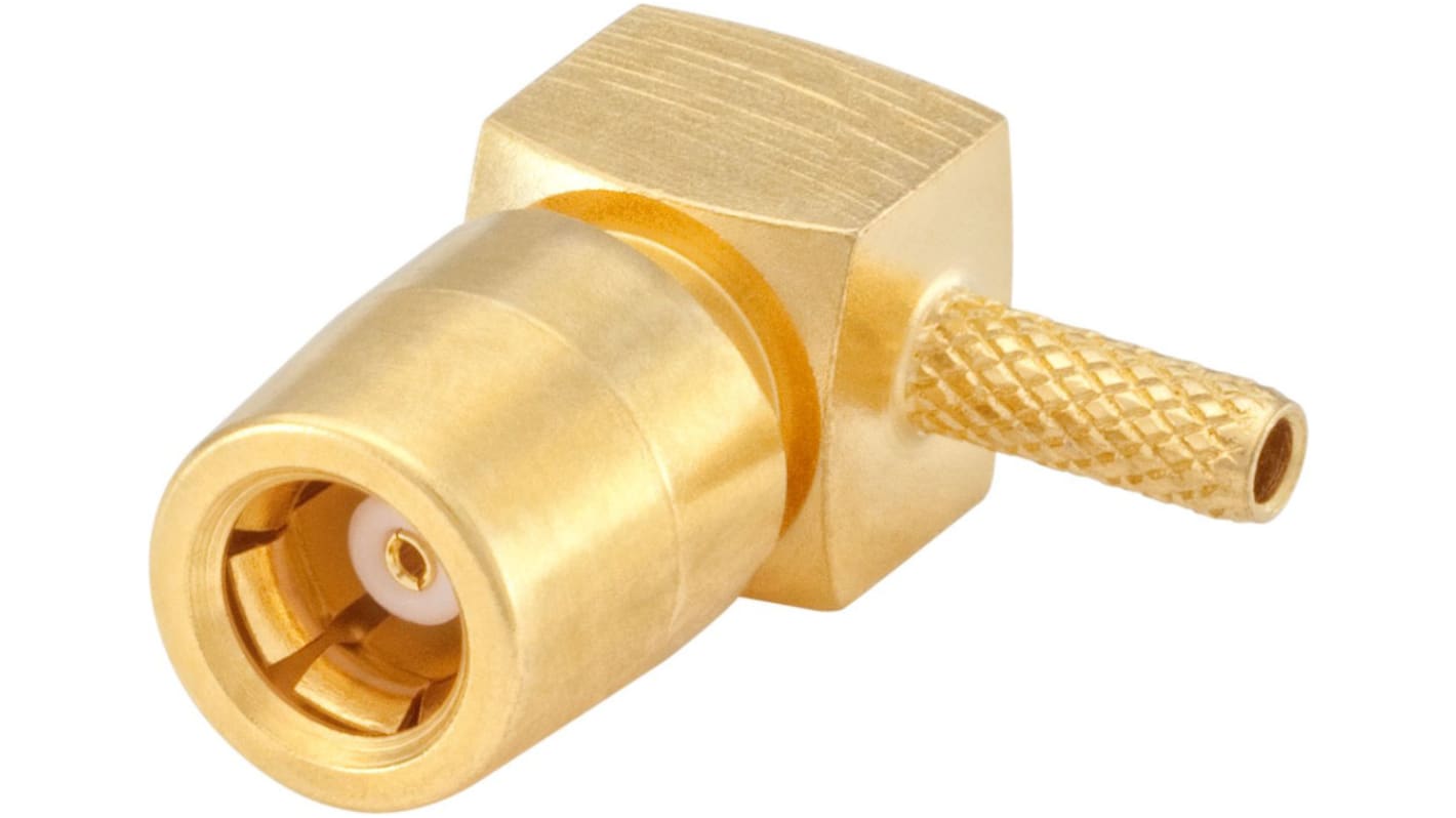 Rosenberger, Jack Cable Mount SMB Connector, 50Ω, Crimp, Solder Termination, Right Angle Body