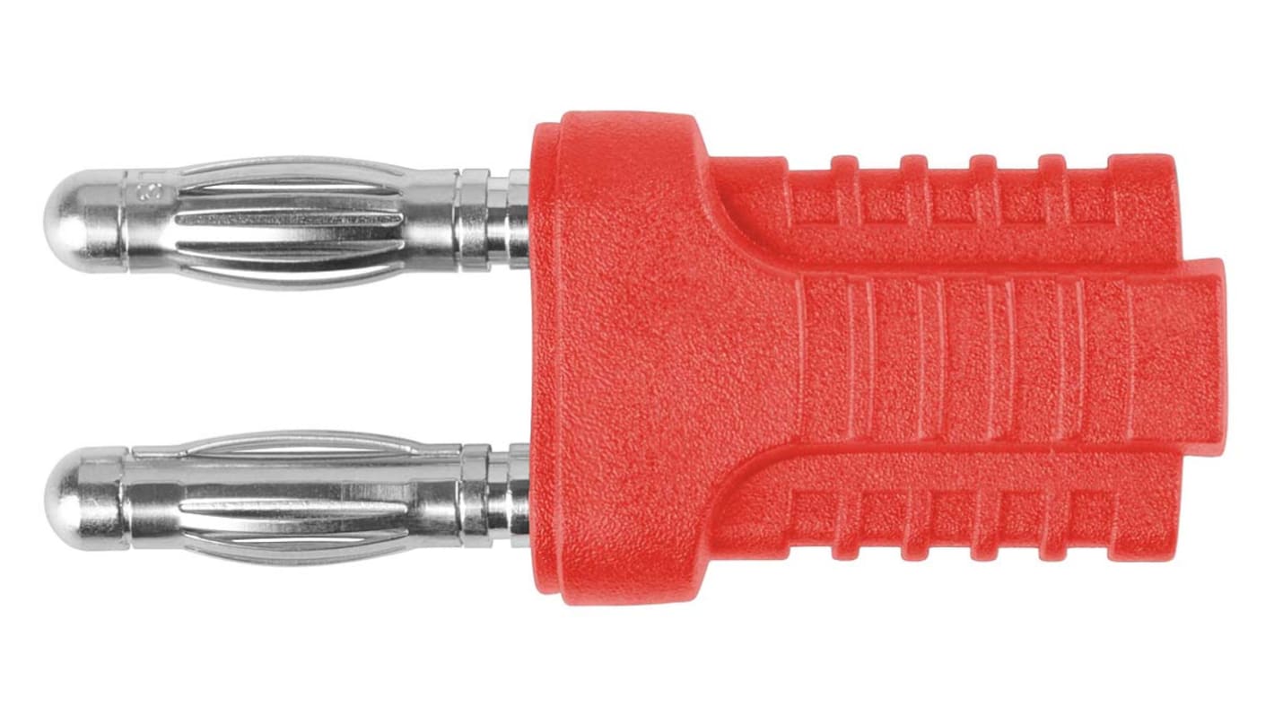 Schutzinger Red Male Banana Plug, 4 mm Connector, 12A, 33 V ac, 70V dc, Nickel Plating