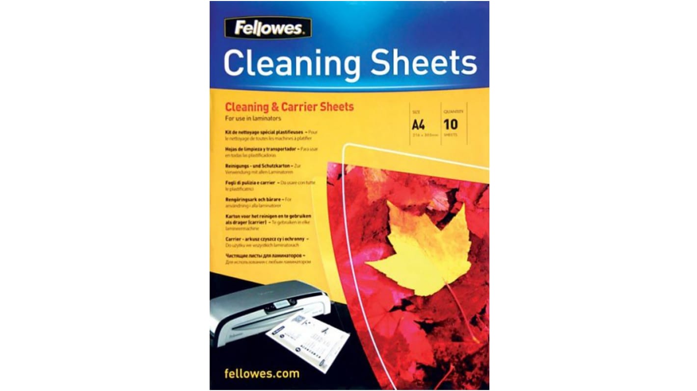 Fellowes A4 Laminator Cleaning Sheets, 10 Pack Quantity