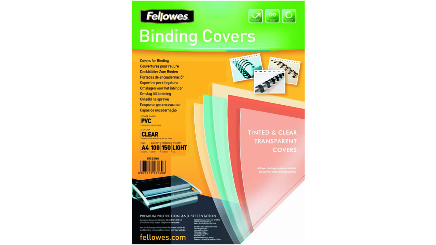 Fellowes Deckblatt A4 Transparent 100 Stück