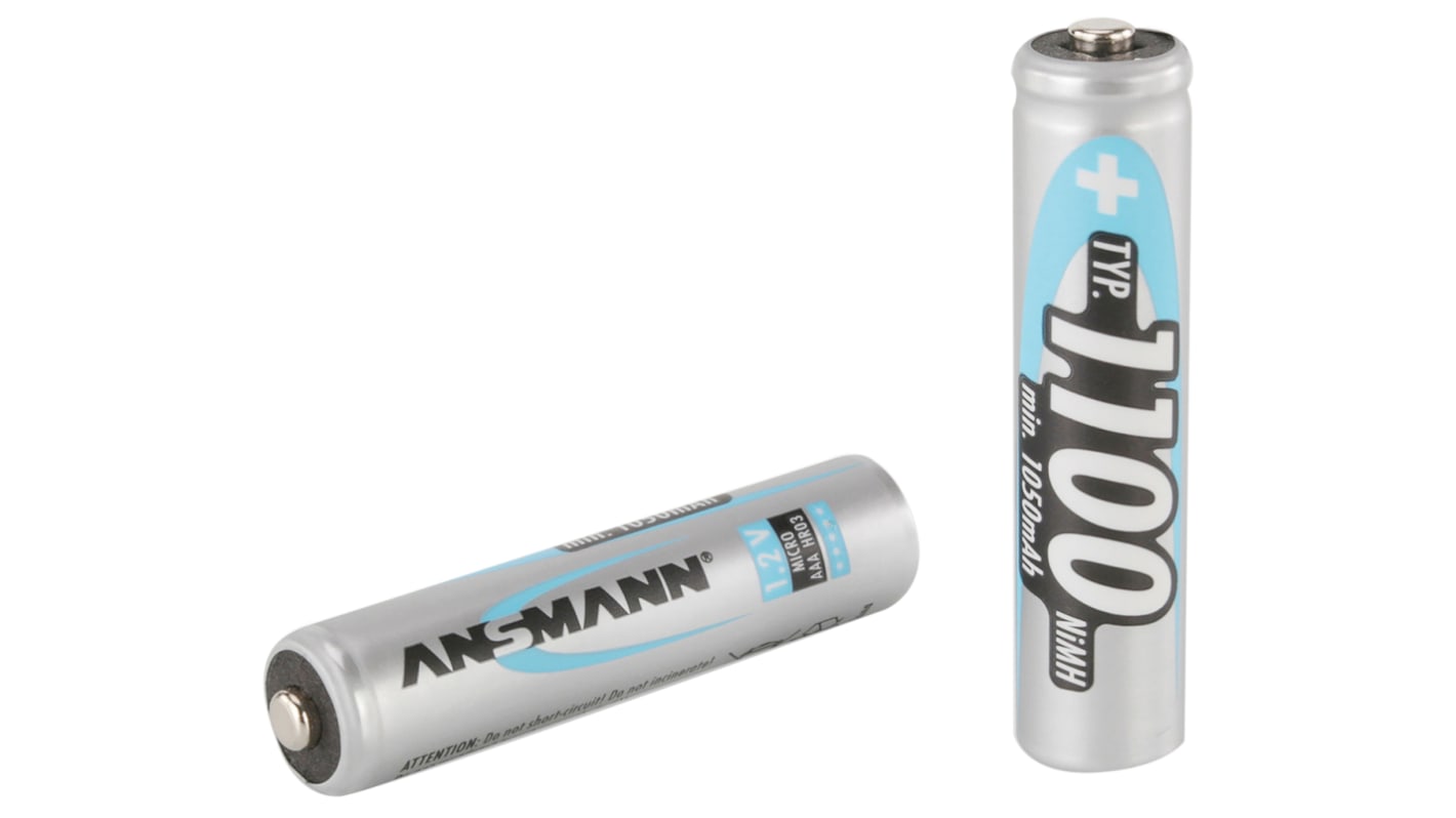 Ansmann NiMH Rechargeable AAA Battery, 1.1Ah, 1.2V