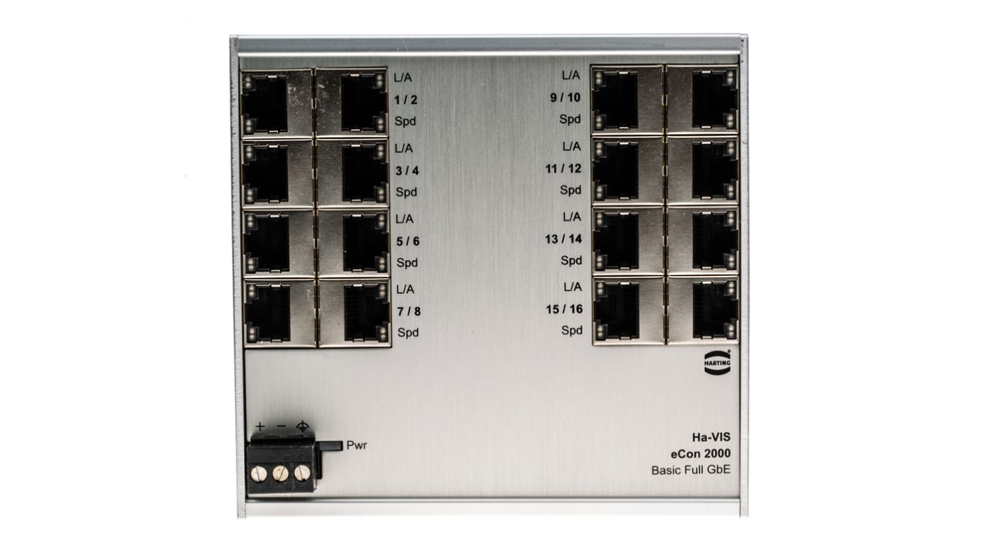 HARTING Ethernet-Switch 16-Port 120 x 27.3 x 113.5mm