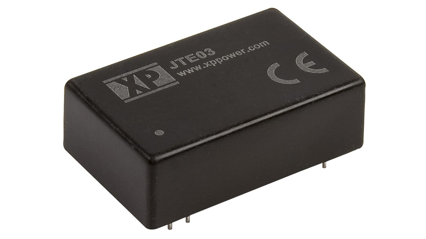 XP Power JTE03 DC-DC Converter, ±3.3V dc/ ±450mA Output, 9 → 36 V dc Input, 3W, Through Hole, +100°C Max Temp