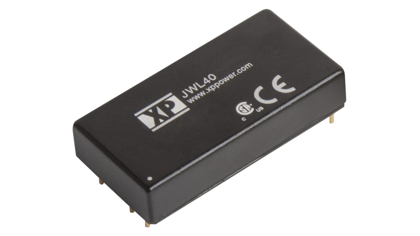 XP Power JWL40 DC-DC Converter, 12V dc/ 3.33A Output, 9 → 36 V dc Input, 40W, Through Hole, +105°C Max Temp