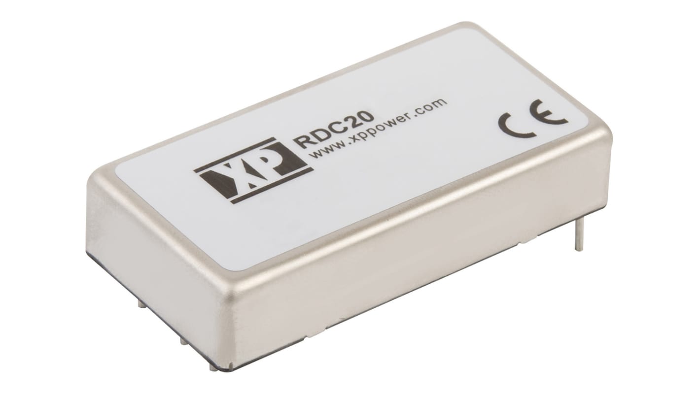 XP Power RDC DC-DC Converter, ±5V dc/ ±2A Output, 55 → 176 V dc Input, 20W, Through Hole, +85°C Max Temp -40°C