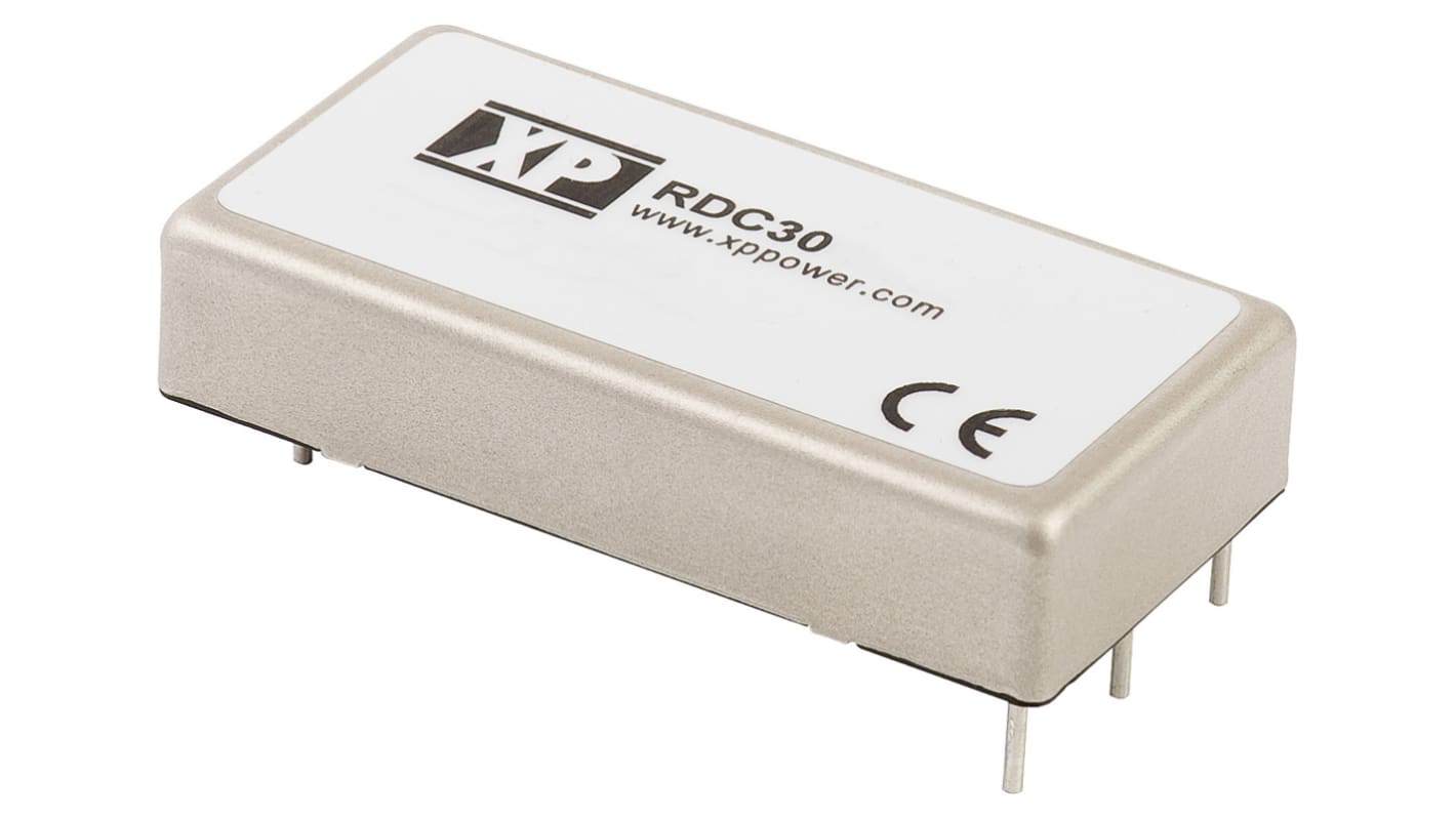 XP Power RDC DC-DC Converter, 12V dc/ 2.5A Output, 55 → 176 V dc Input, 30W, Through Hole, +75°C Max Temp -40°C