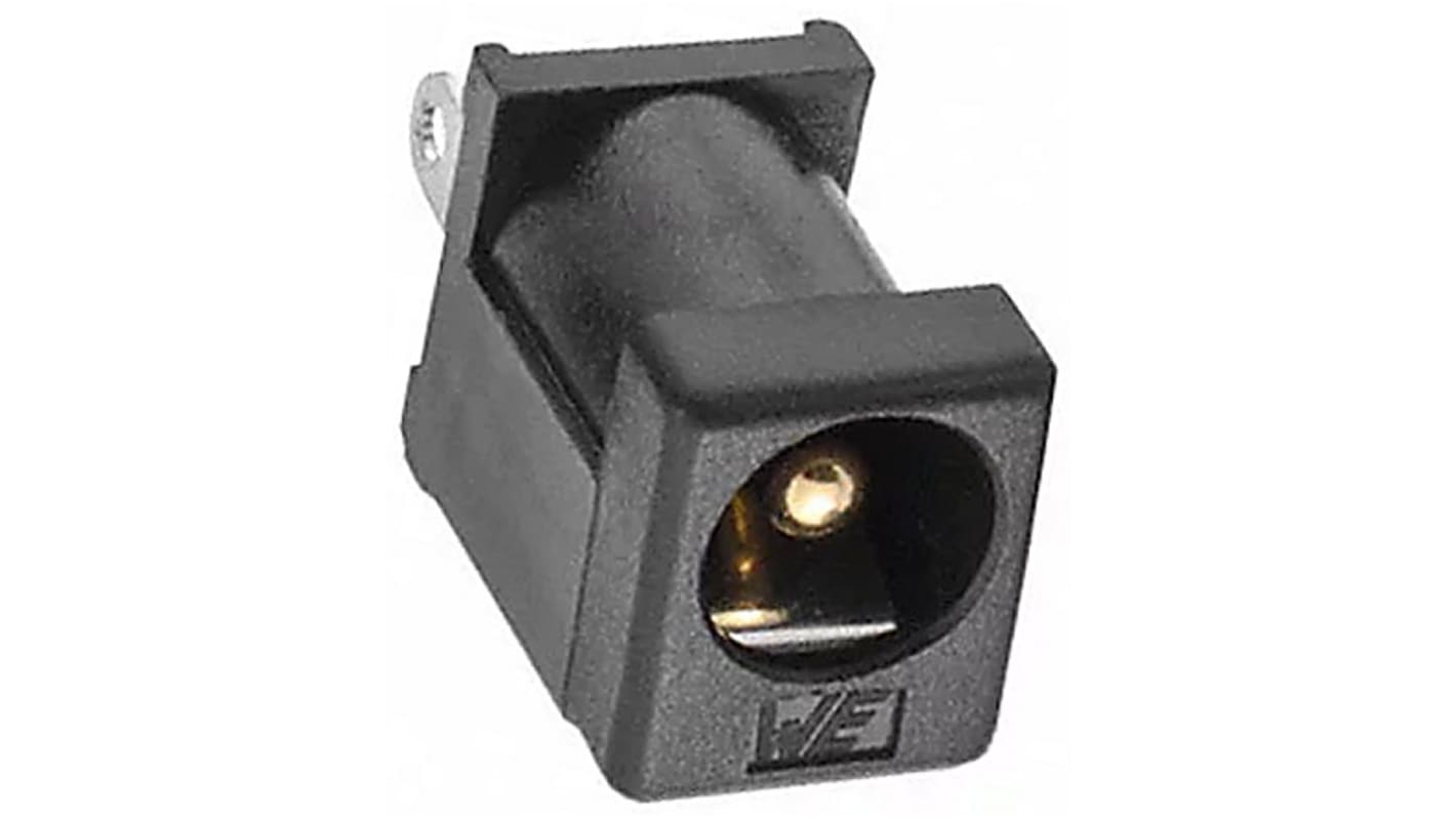 Wurth Elektronik, WR-DC DC Socket Rated At 3.0A, 20.0 V, Panel Mount, length 9.0mm, Gold, Tin