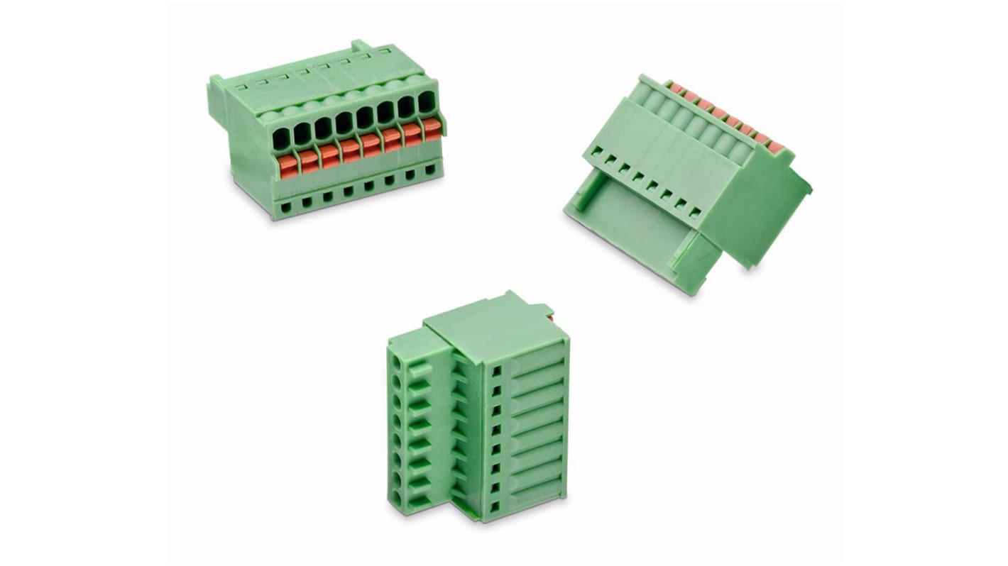 Wurth Elektronik, 2.5mm Pitch, 381, 5 Way, Vertical, Pluggable Terminal Block, Plug, Plug-In, Screw Termination,
