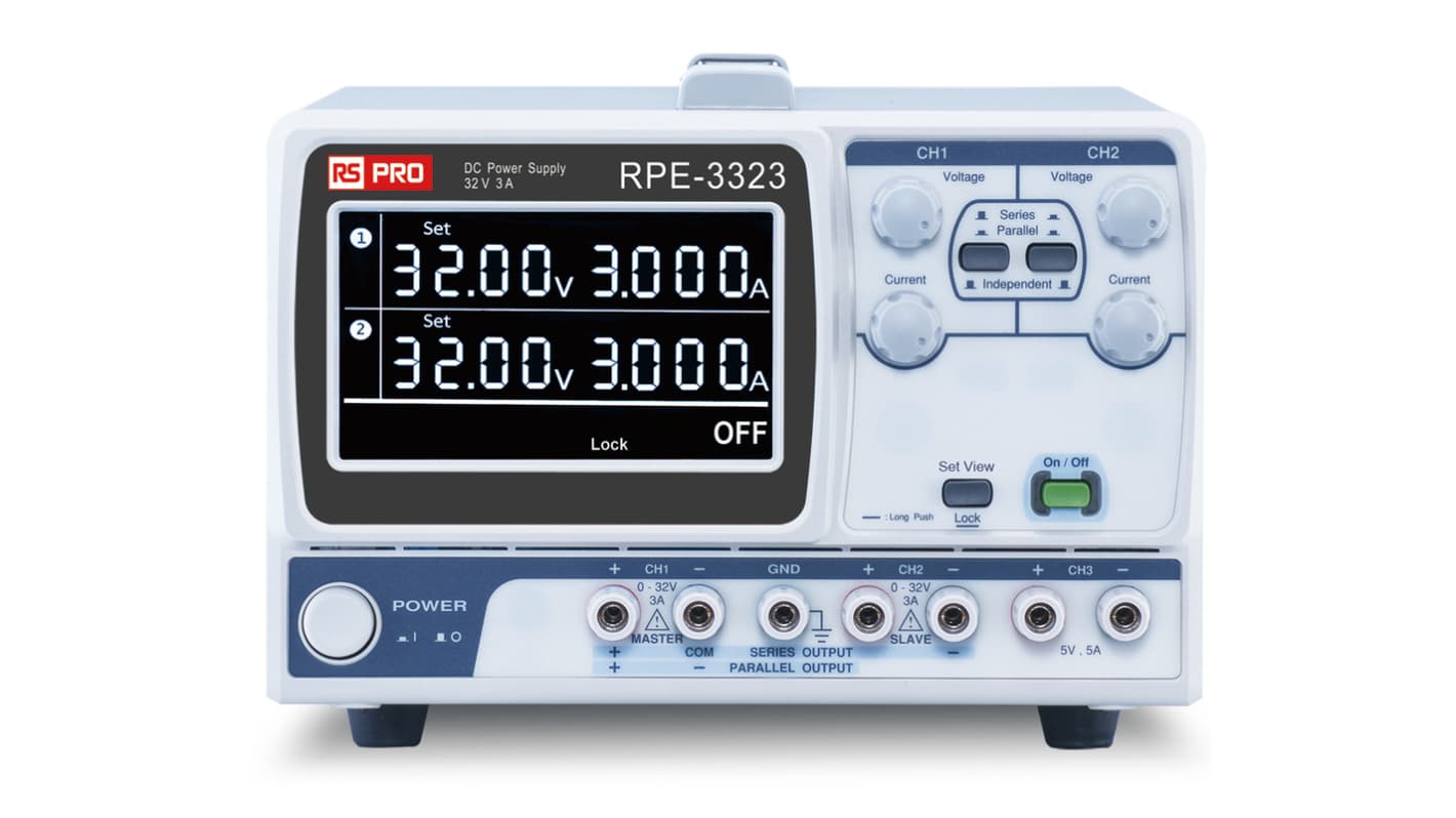 RS PRO 217W多输出直流电源, 0 → 32V, 3A输出, 3输出, 1屏显示