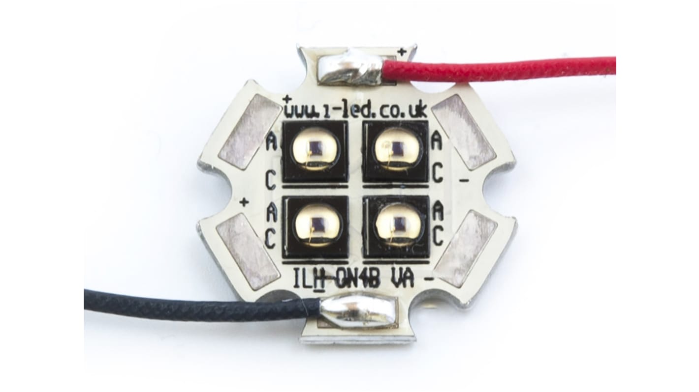 Array de LED IR ILS de 4 LEDs, 7V, λ 850nm, 2640 mW, 150°, encapsulado PCB de 2 pines, mont. SMD