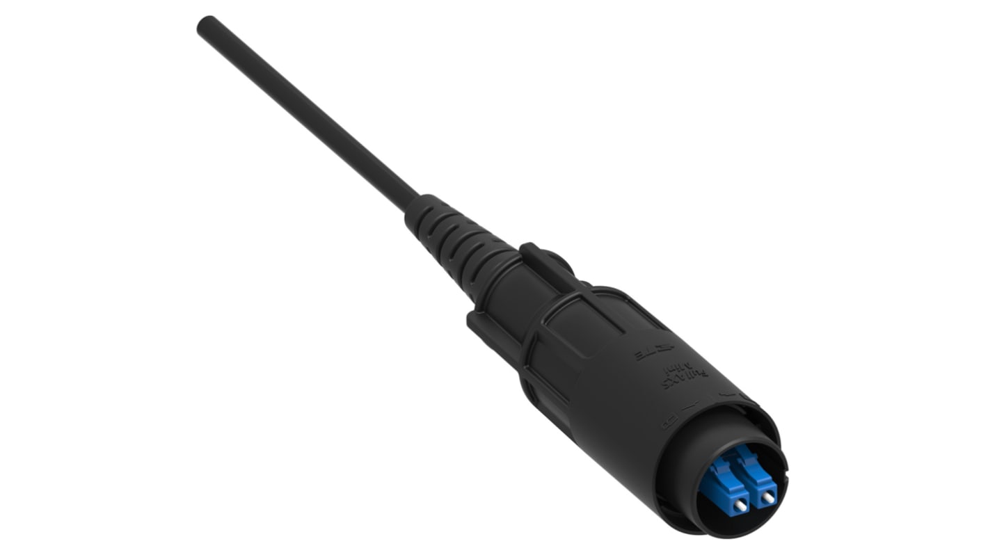 TE Connectivity LC to LC Duplex Single Mode G657A2 Fibre Optic Cable, 9/125μm, Black, 3m