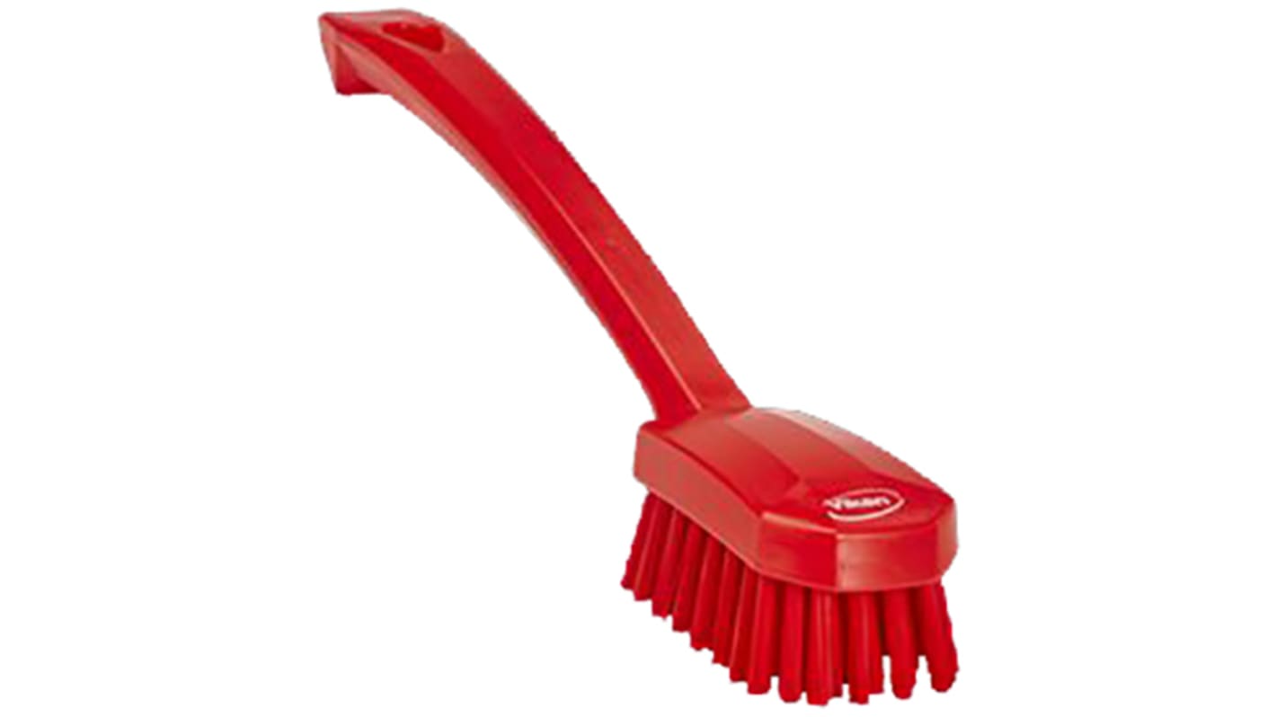 Vikan Medium Bristle Red Scrubbing Brush, 22mm bristle length, Polyester bristle material
