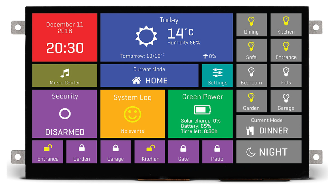 MikroElektronika MIKROE-2290 TFT LCD Colour Display / Touch Screen, 7in SVGA, 800 x 480pixels