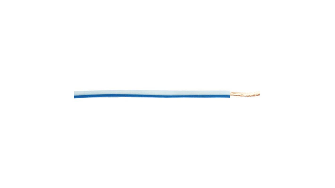 RS PRO Blue/White 1 mm² Hook Up Wire, 57/0.15 mm, 30m, PVC Insulation