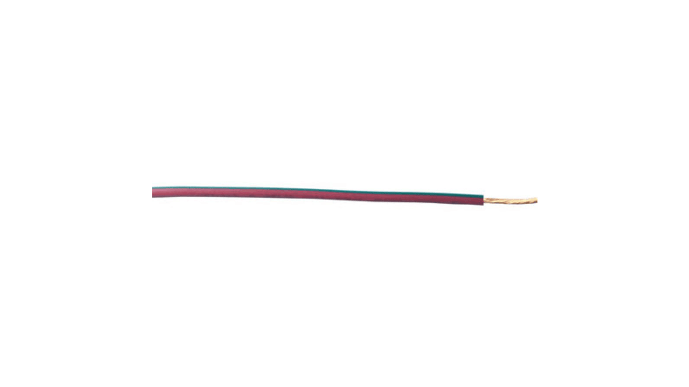 RS PRO Green/Red 1mm² Hook Up Wire, 57/0.15 mm, 30m