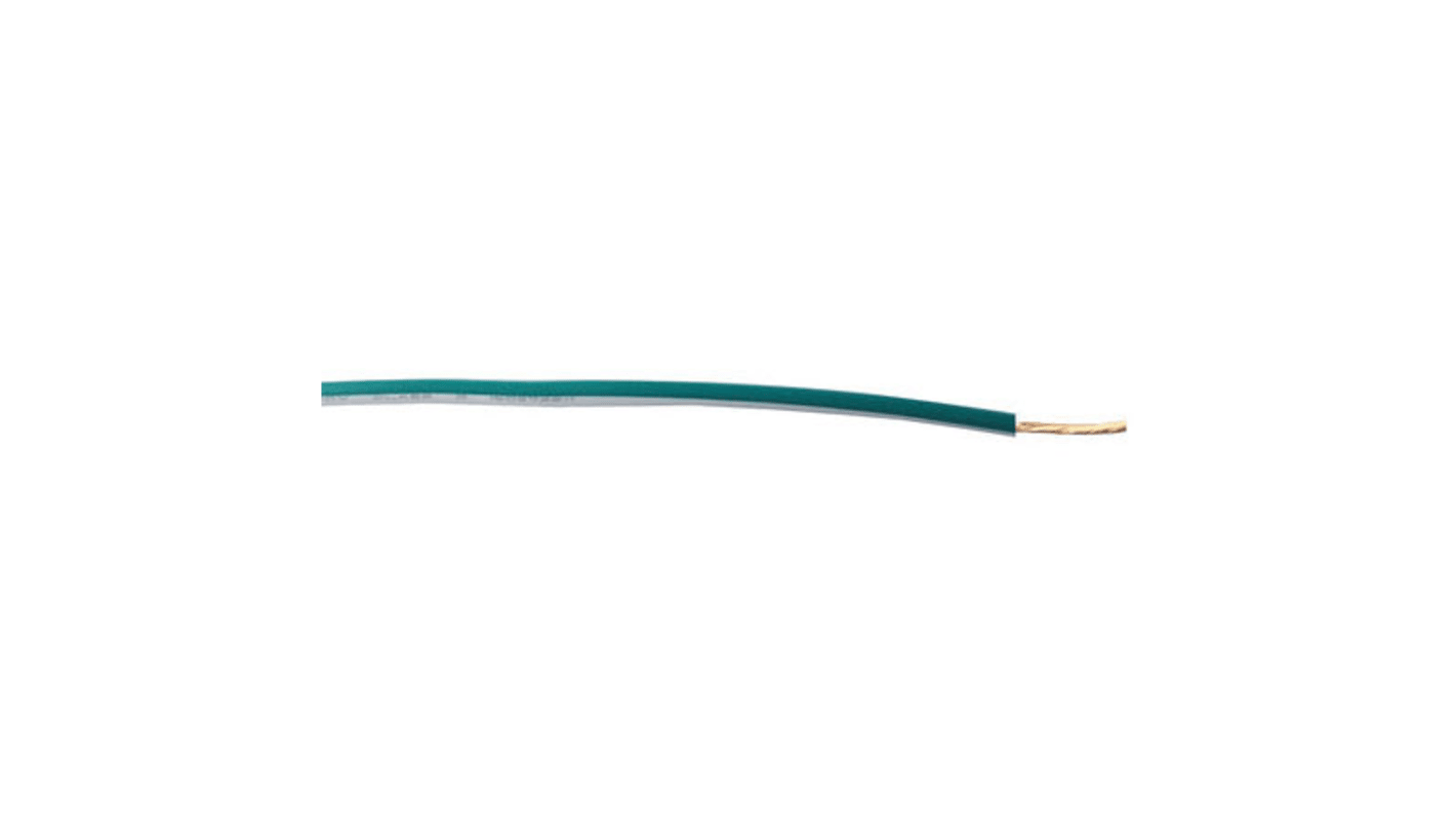 RS PRO 绿色/白色汽车电线, 1mm², 30m长, 600 V, 最高+100°C