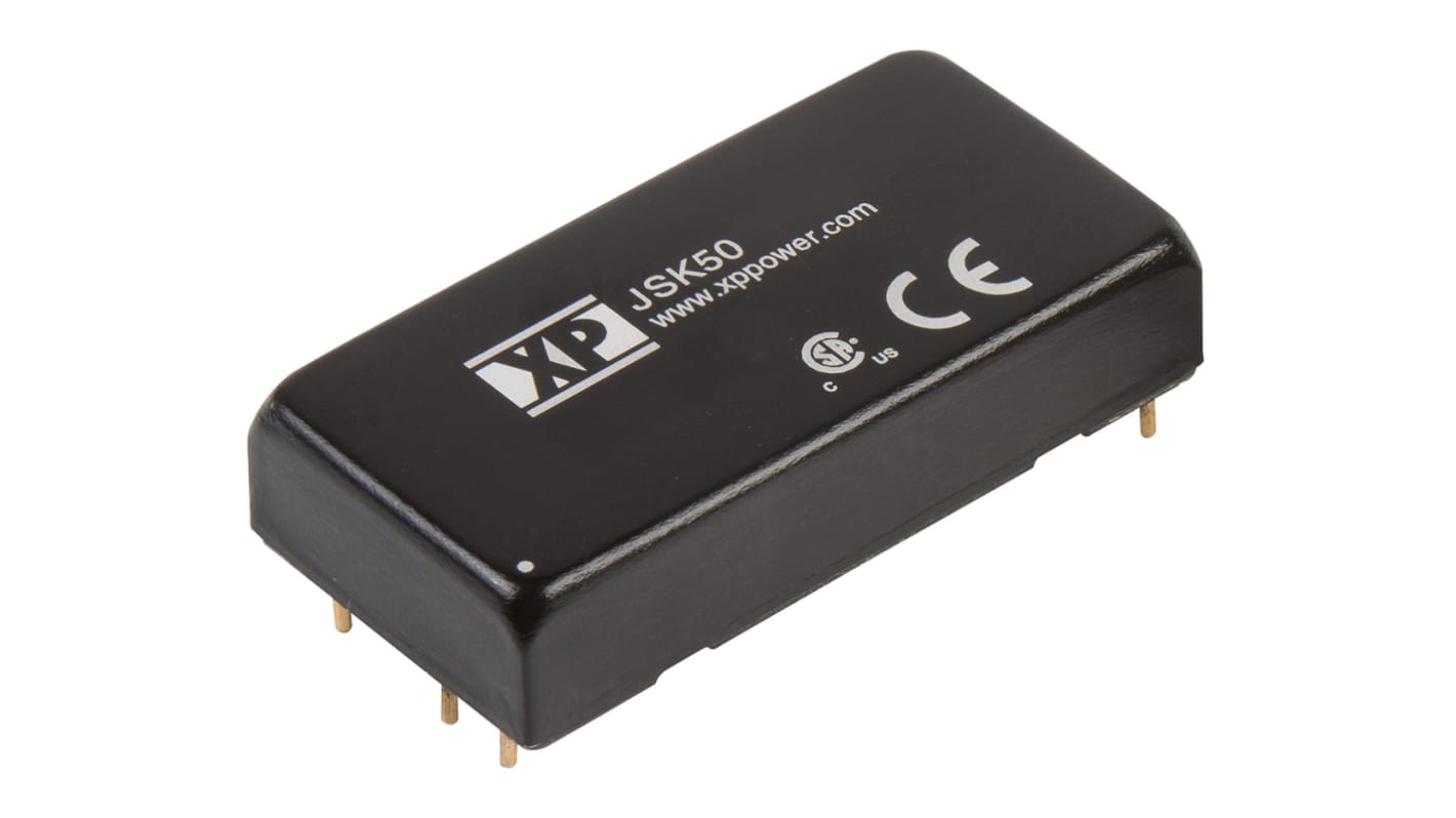 XP Power JSK50 DC-DC Converter, 12V dc/ 4.17A Output, 9 → 18 V dc Input, 50W, Through Hole, +105°C Max Temp