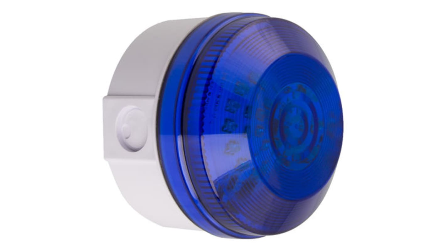 Moflash LED195 Series Blue Flashing Beacon, 35 → 85 V ac/dc, Surface Mount, Wall Mount, LED Bulb, IP65