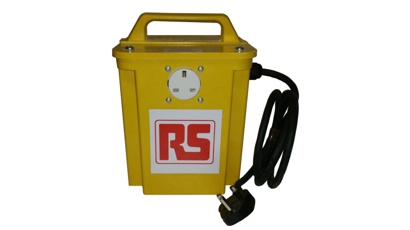 RS PRO 3.0 kVA Intermittent 5 Mins on 15 Mins off Site Transformer, 230V ac Primary, 230V Secondary, 2 x 13A O/P