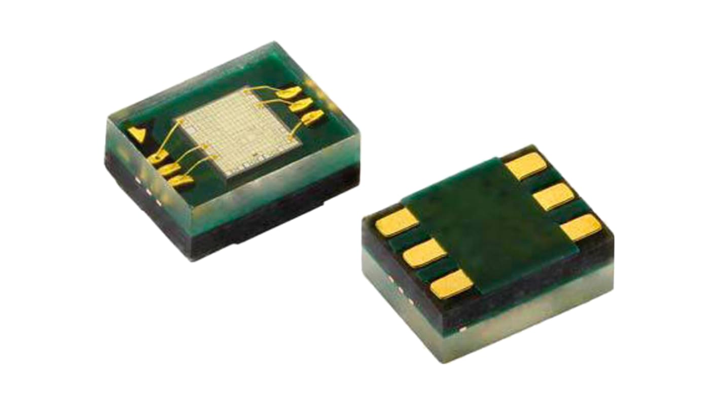 VEML6070 Vishay, UV Light Sensor, Solar UV Light Intensity to Digital Data 355 nm I2C 6-Pin OPLGA