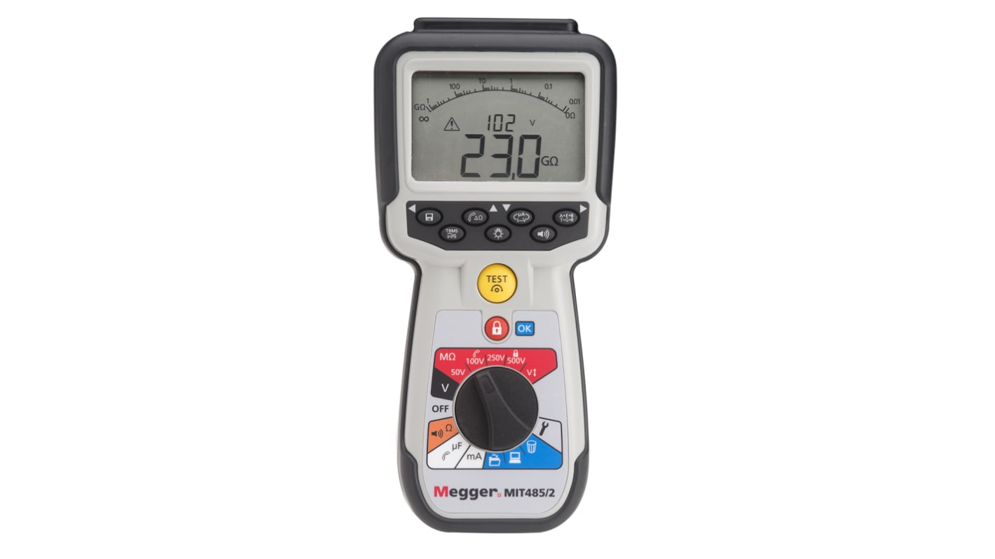 Megger MIT485 Isolationsprüfgerät, 20 mA @ 10.0 Ω → 99.9 Ω, 205 mA @ 0.01 Ω → 9.99 Ω,