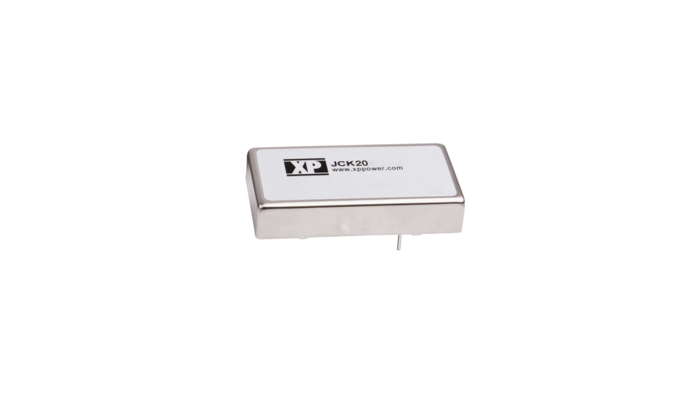 XP Power JCK DC-DC Converter, 5V dc/ 4A Output, 9 → 18 V dc Input, 20W, Through Hole, +100°C Max Temp -40°C Min