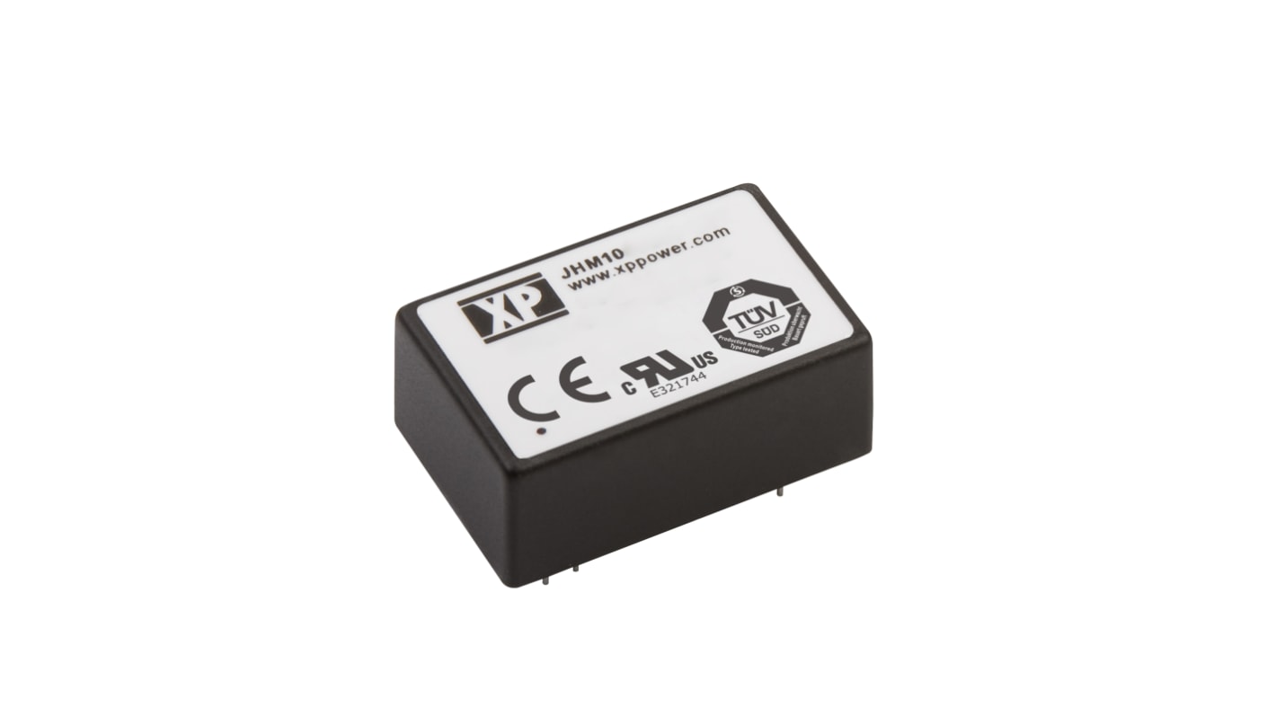 XP Power JHM DC-DC Converter, ±15V dc/ ±333mA Output, 4.5 → 9 V dc Input, 10W, Through Hole, +80°C Max Temp