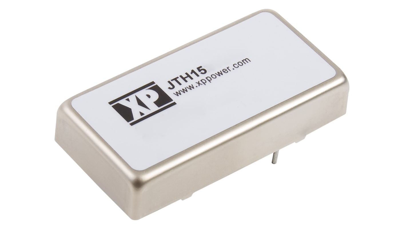 XP Power JTH DC-DC Converter, 15V dc/ 1A Output, 9 → 36 V dc Input, 15W, Through Hole, +100°C Max Temp -40°C Min