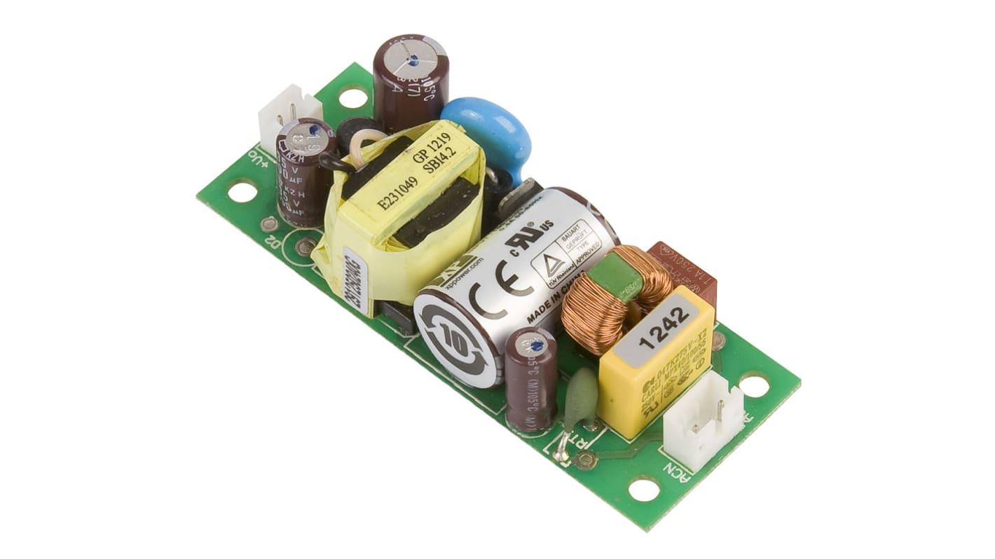 XP Power AC-DC Converter, ECL05US09-T, 9V dc, 550mA, 5W, 1 Output, 120 → 370 V dc, 85 → 264 V ac Input