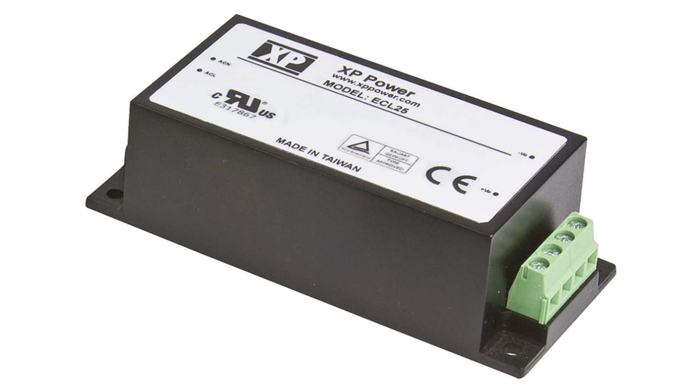 XP Power Switching Power Supply, ECL25US05-S, 5V dc, 5A, 25W, 1 Output, 120 → 370 V dc, 85 → 264 V ac