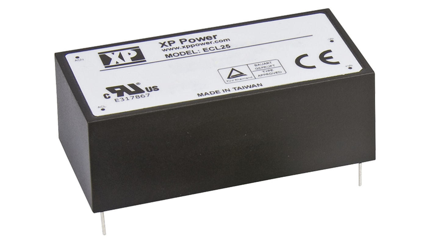 XP Power Switching Power Supply, ECL25US12-E, 12V dc, 2.1A, 25W, 1 Output, 120 → 370 V dc, 85 → 264 V ac