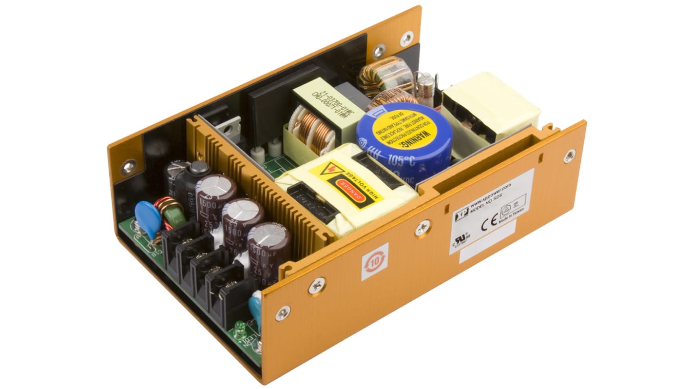 XP Power AC-DC Converter, SDS180PS24B, 24V dc, 7.5A, 180W, 1 Output, 120 → 370 V dc, 90 → 264 V ac Input