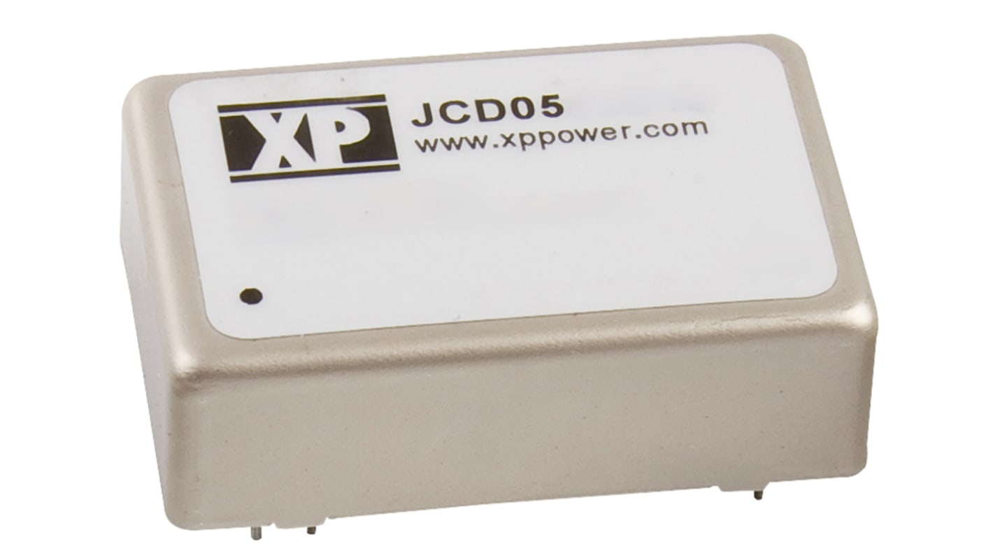 XP Power JCD DC-DC Converter, ±12V dc/ ±208mA Output, 36 → 72 V dc Input, 5W, Through Hole, +100°C Max Temp
