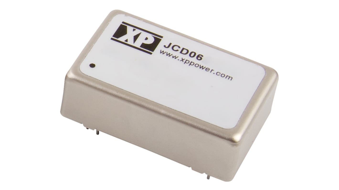 XP Power JCD DC-DC Converter, 12V dc/ 500mA Output, 4.5 → 9 V dc Input, 6W, Through Hole, +100°C Max Temp -40°C