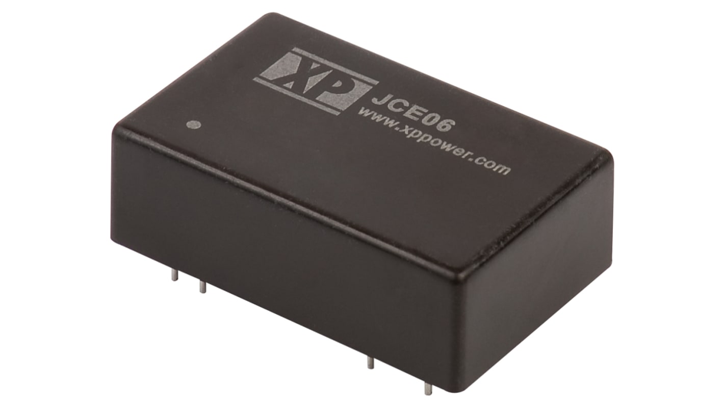 XP Power JCE DC-DC Converter, ±5V dc/ ±600mA Output, 9 → 18 V dc Input, 6W, Through Hole, +100°C Max Temp -40°C