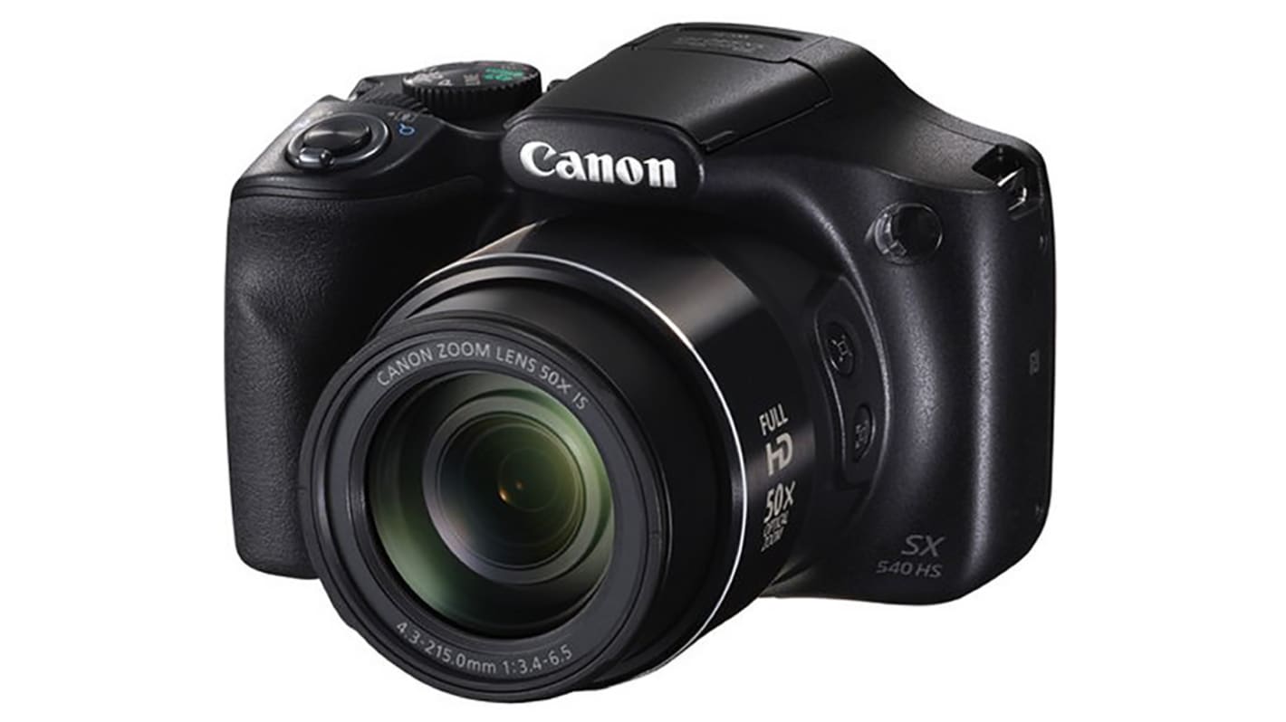 Canon PowerShot SX540 Bridge Digitalkamera 3Zoll LCD 20.3MP 50X Optischer Zoom 4X Digital Zoom Schwarz WLAN