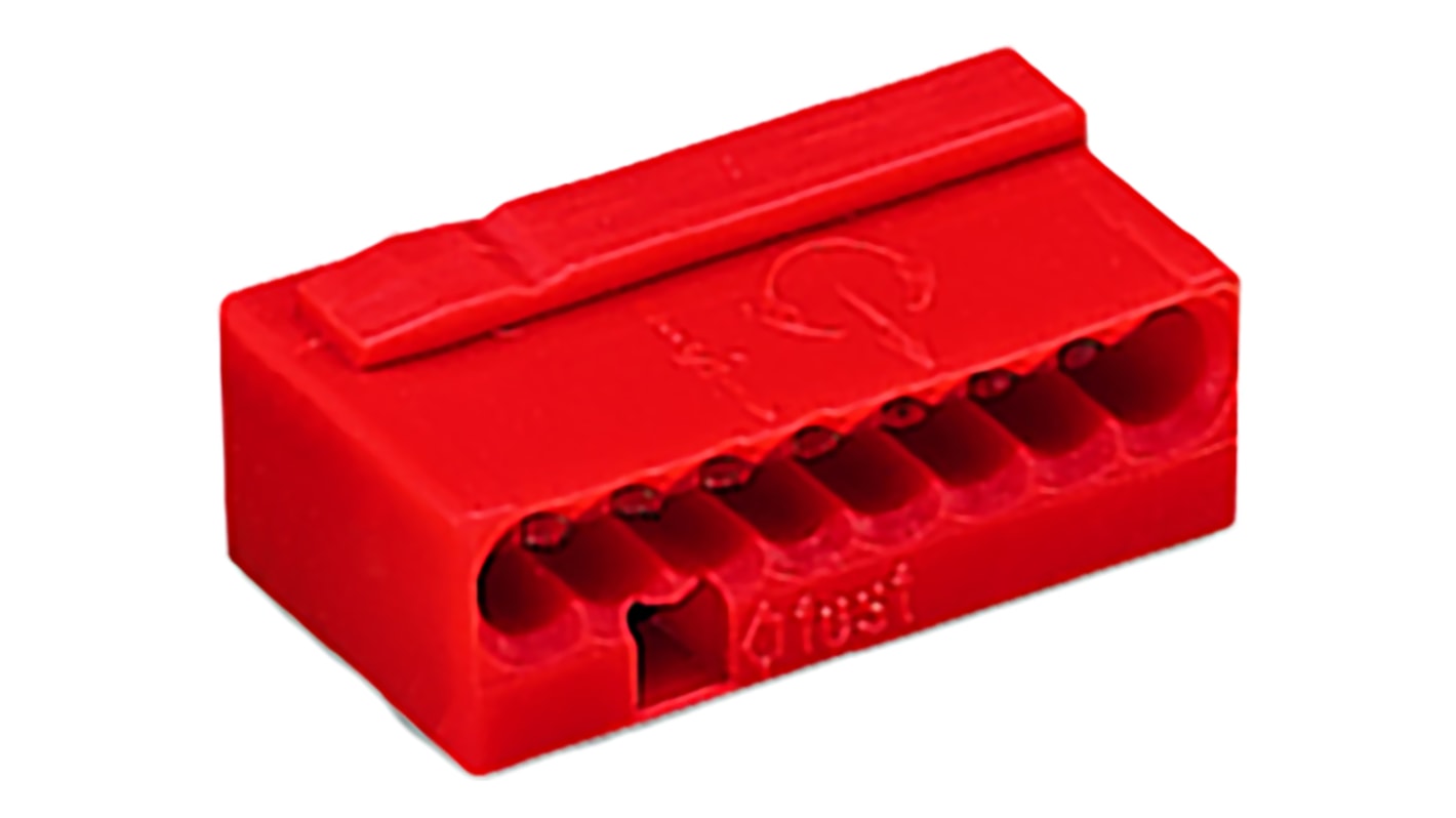 WAGO 243 MICRO PUSH WIRE Series Junction Box Connector, 8-Way, 6A, 22 → 20 AWG Wire, Push In Termination