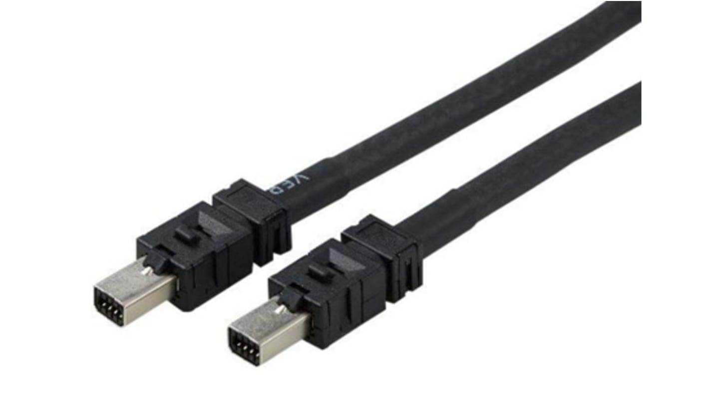 Cable Ethernet TE Connectivity de color Negro, long. 2m, funda de Poliuretano (PUR)