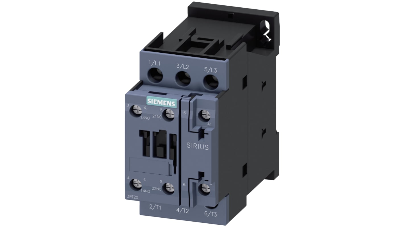 Siemens 3RT2 Control Relay 3NO, 17 A F.L.C, 40 A Contact Rating, 400 Vac, 3P, SIRIUS