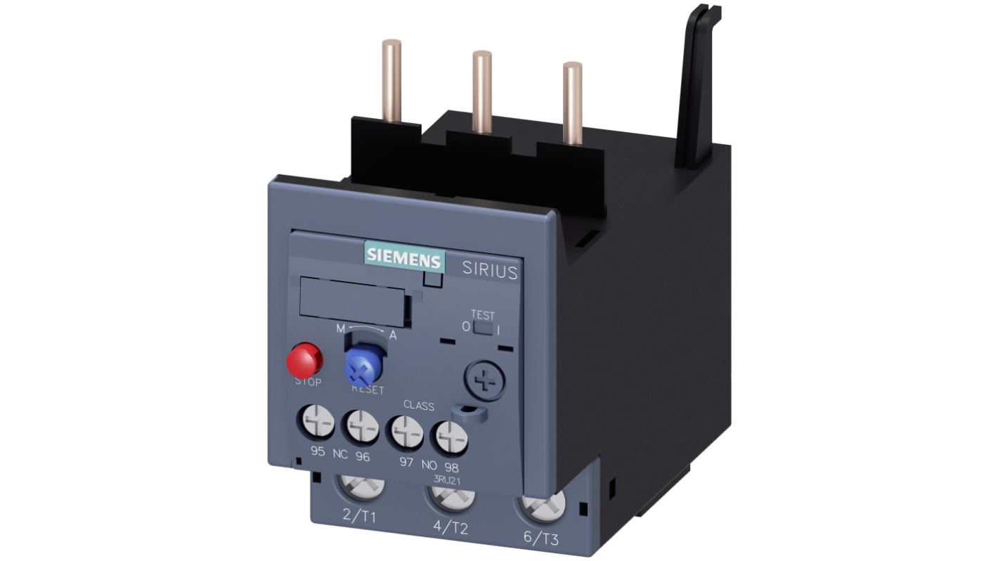 Siemens SIRIUS 3RU2 Thermal Overload Relay 1NO + 1NC, 20 A F.L.C, 3 A Contact Rating, 3P, SIRIUS
