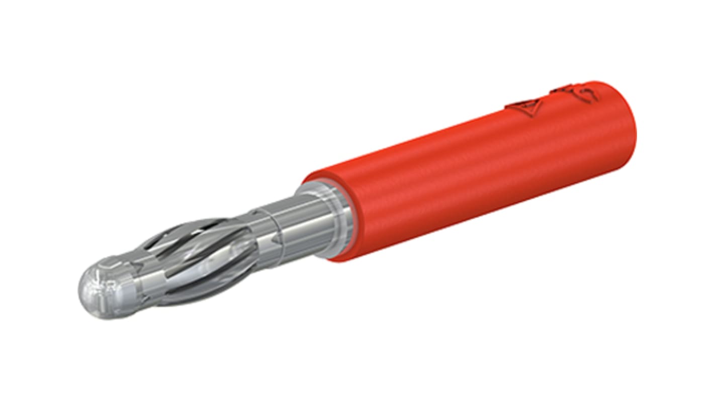 Staubli テストアダプタ, 4mm プラグ, 4mm ソケット, 赤, 22.5163-22