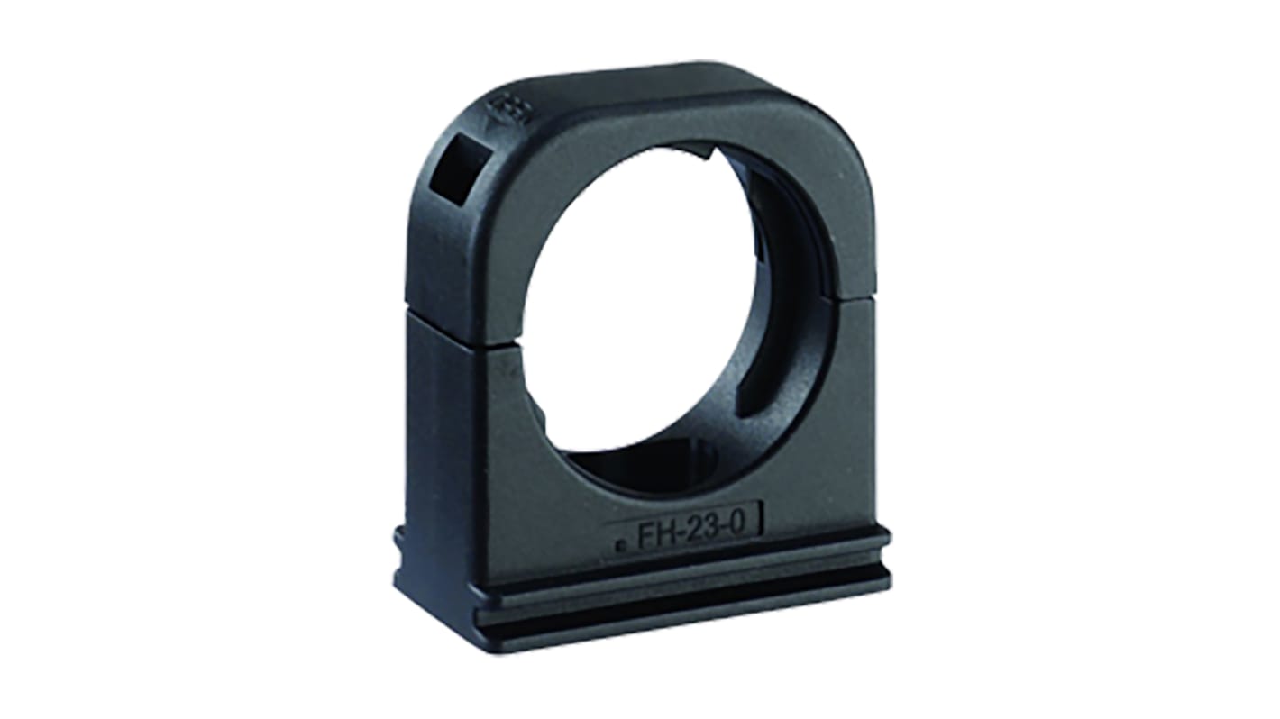 Kopex Conduit Clip, Conduit Fitting, 16mm Nominal Size, Nylon 12, Black IP68 rating