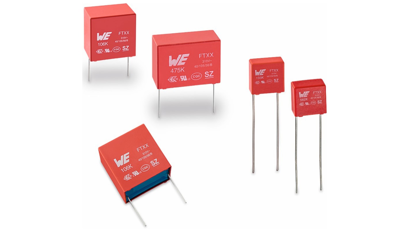 Wurth Elektronik WCAP-FTXX Metallised Polypropylene Film Capacitor, 310V ac, ±10%, 820nF