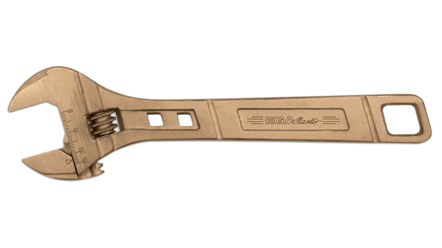 Ega-Master Adjustable Spanner, 600 mm Overall, 62mm Jaw Capacity, Metal Handle, Non-Sparking