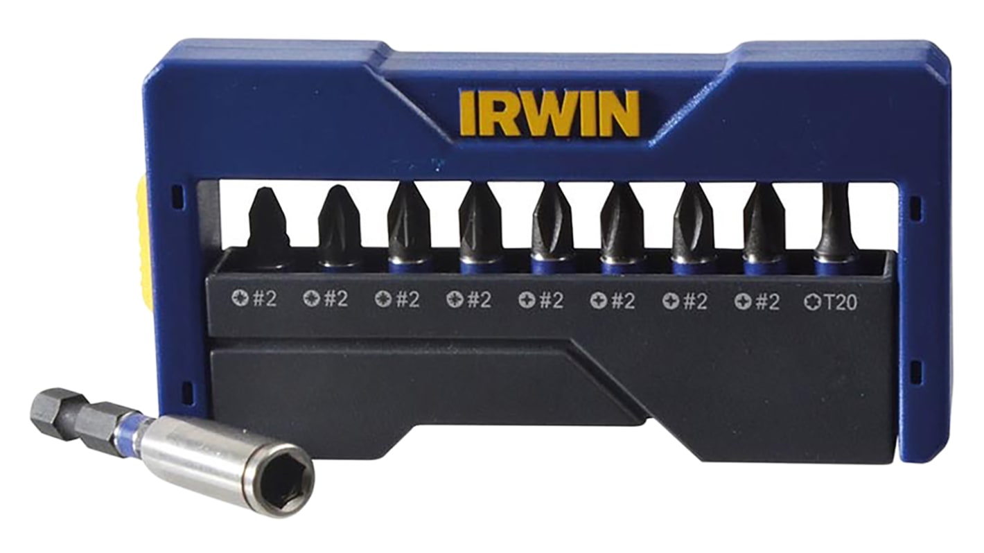 Irwin Impact Bit Set 10 Pieces, Phillips, Pozidriv, Torx